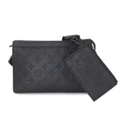 LOUIS VUITTON Monogram Shadow Gaston Wearable Wallet Shoulder Bag Leather Black M81115 RFID