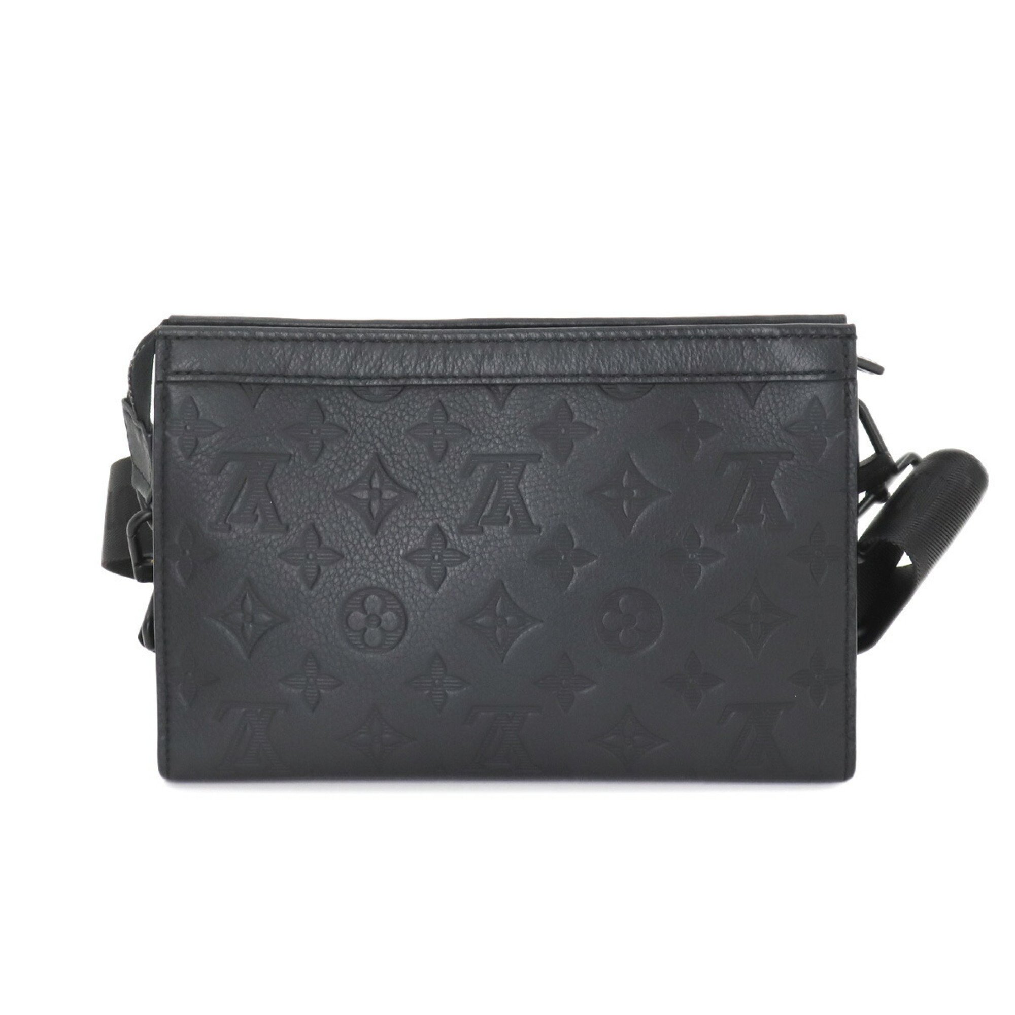 LOUIS VUITTON Monogram Shadow Gaston Wearable Wallet Shoulder Bag Leather Black M81115 RFID