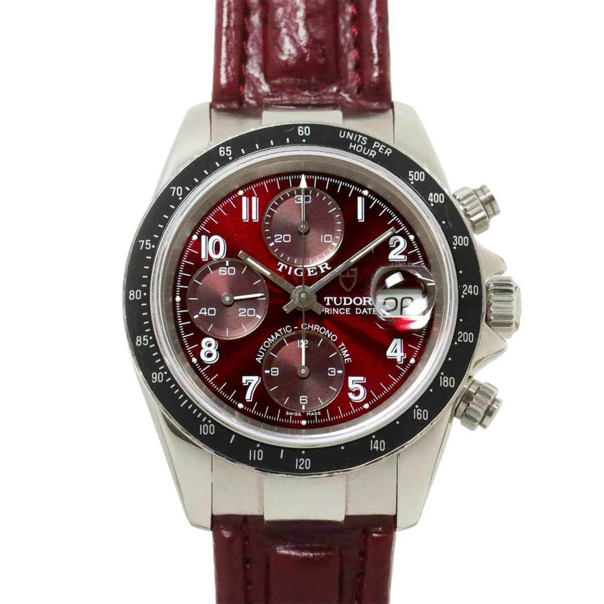 Tudor Chronotime Tiger Prince Date 79260P Men's Watch Wine Red Automatic