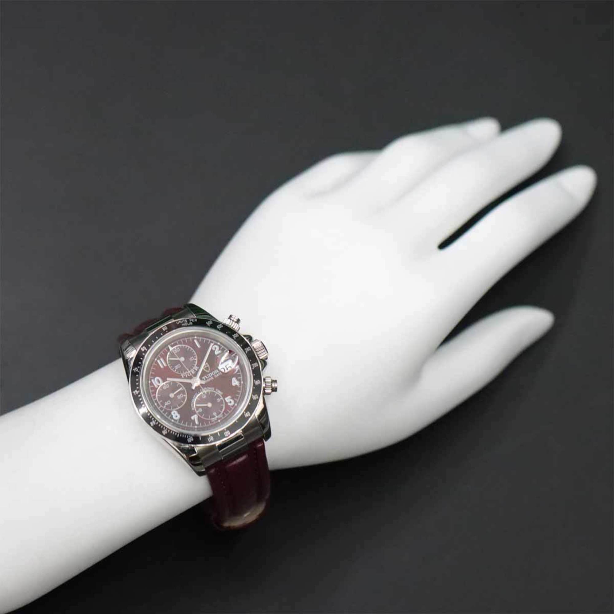 Tudor Chronotime Tiger Prince Date 79260P Men's Watch Wine Red Automatic