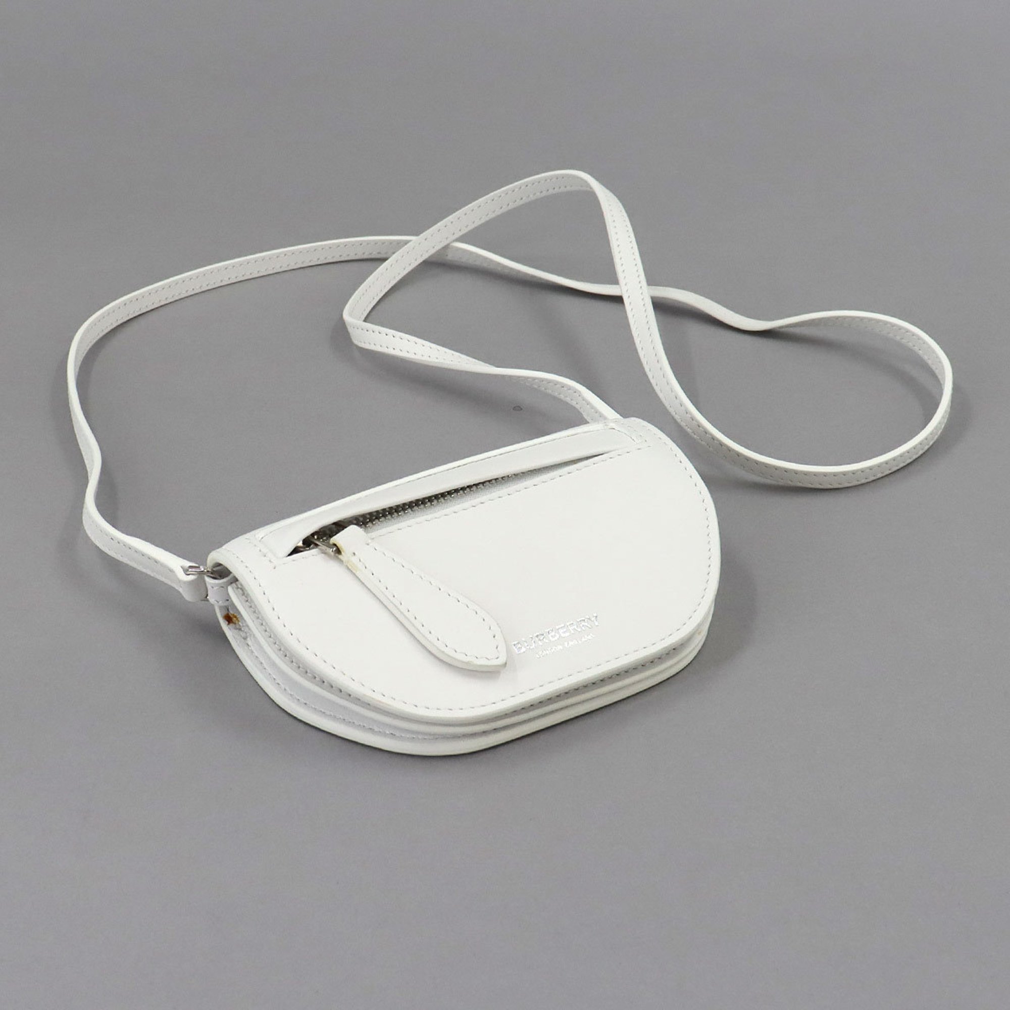 Burberry Olympia Micro Shoulder Bag Leather White 8040736