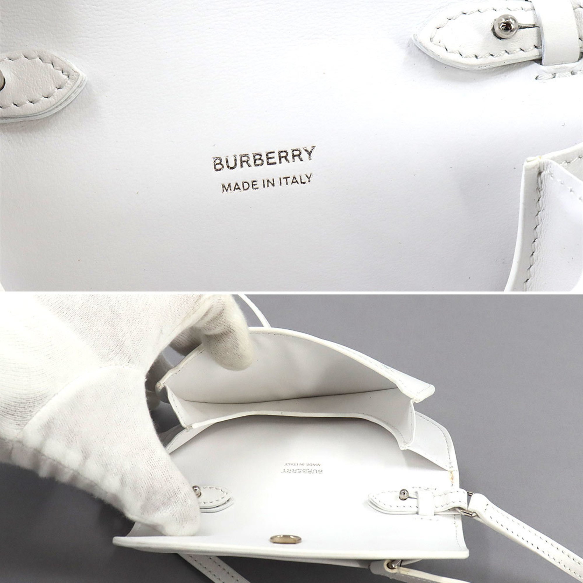 Burberry Olympia Micro Shoulder Bag Leather White 8040736