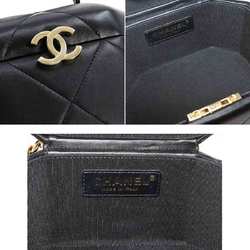 CHANEL Matelasse Small Vanity Chain Shoulder Bag Leather Black AS2630 Case