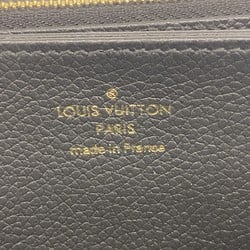 Louis Vuitton Long Wallet Monogram Empreinte Bicolor Zippy M80481 Black Beige Men's Women's