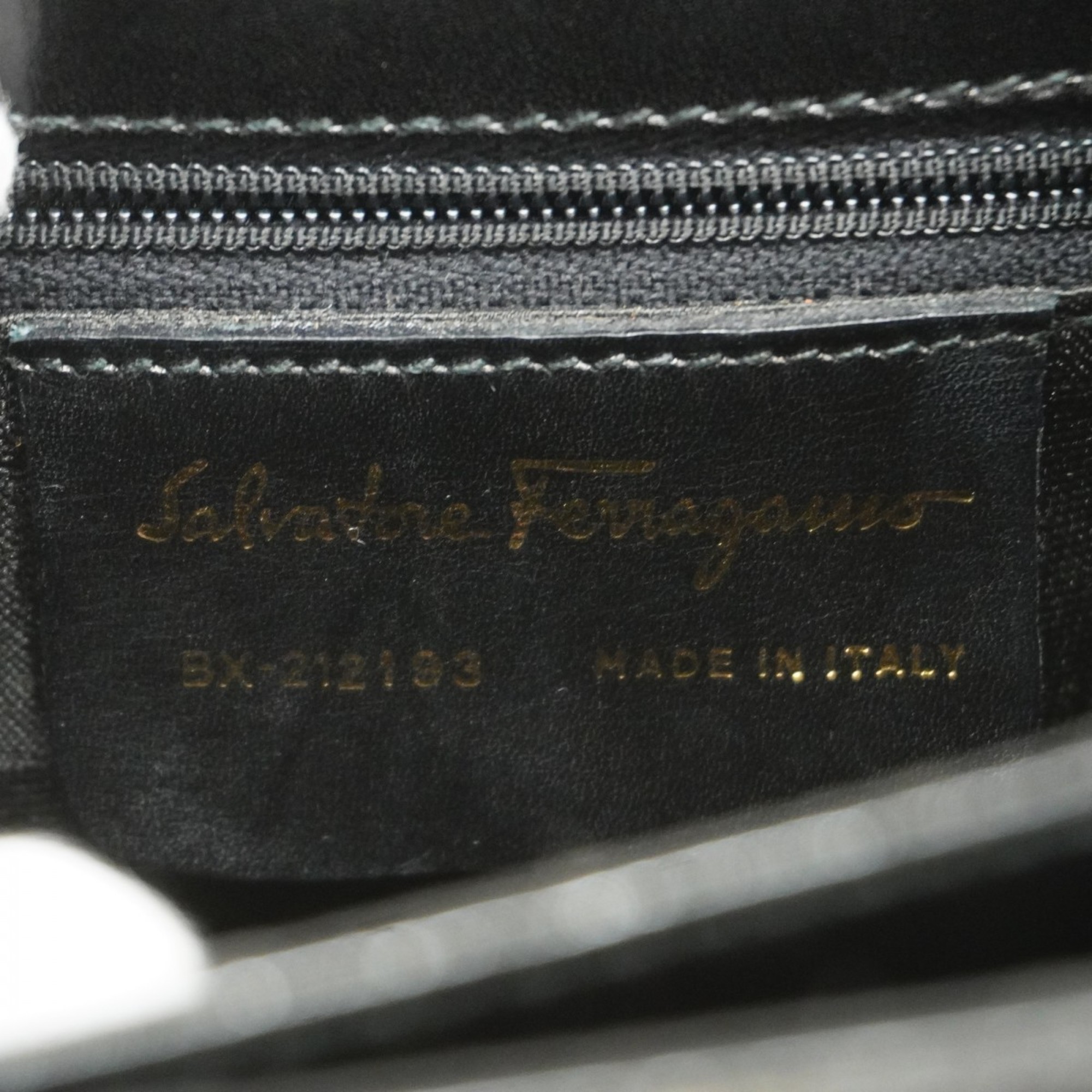 Salvatore Ferragamo Handbag Gancini Leather Black Women's