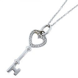 Tiffany Necklace Heart Key Diamond K18WG White Gold Ladies