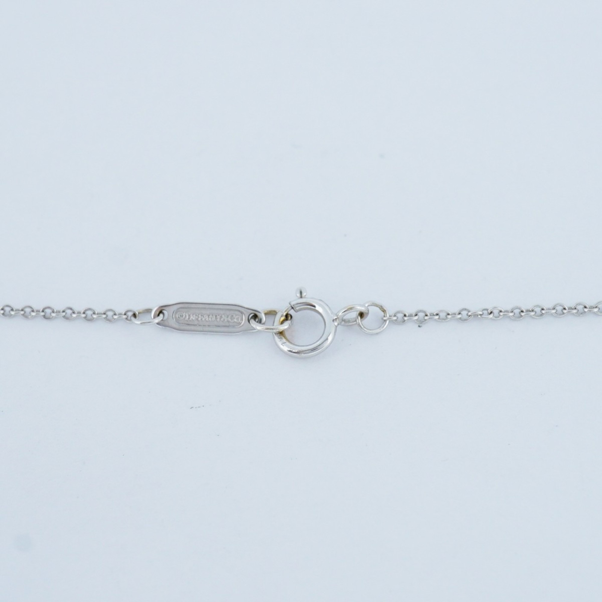 Tiffany Necklace Heart Key Diamond K18WG White Gold Ladies