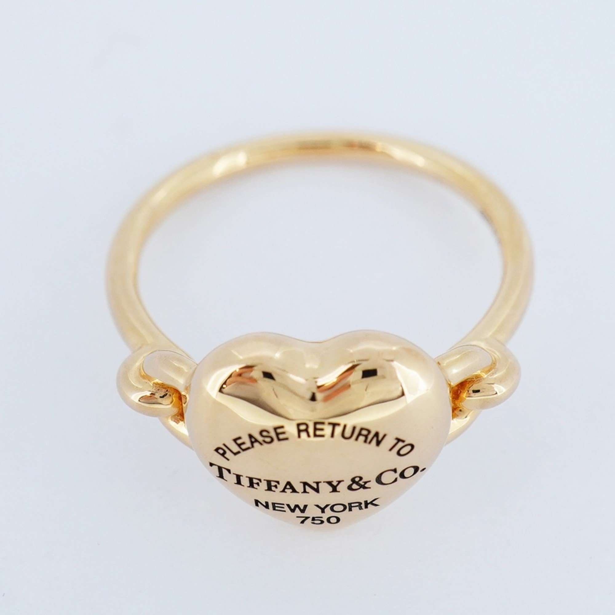 Tiffany Ring Return to Heart Full K18PG Pink Gold Size 11.5 Ladies