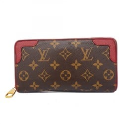 Louis Vuitton Long Wallet Monogram Zippy Retiro M61854 Brown Cerise Men's Women's