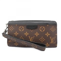 Louis Vuitton Long Wallet Monogram Macassar Zippy Dragonne M69407 Brown Black Men's