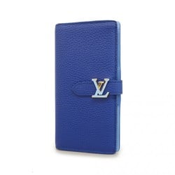 Louis Vuitton Long Wallet Vertical M82441 Blue Ladies