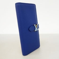 Louis Vuitton Long Wallet Vertical M82441 Blue Ladies