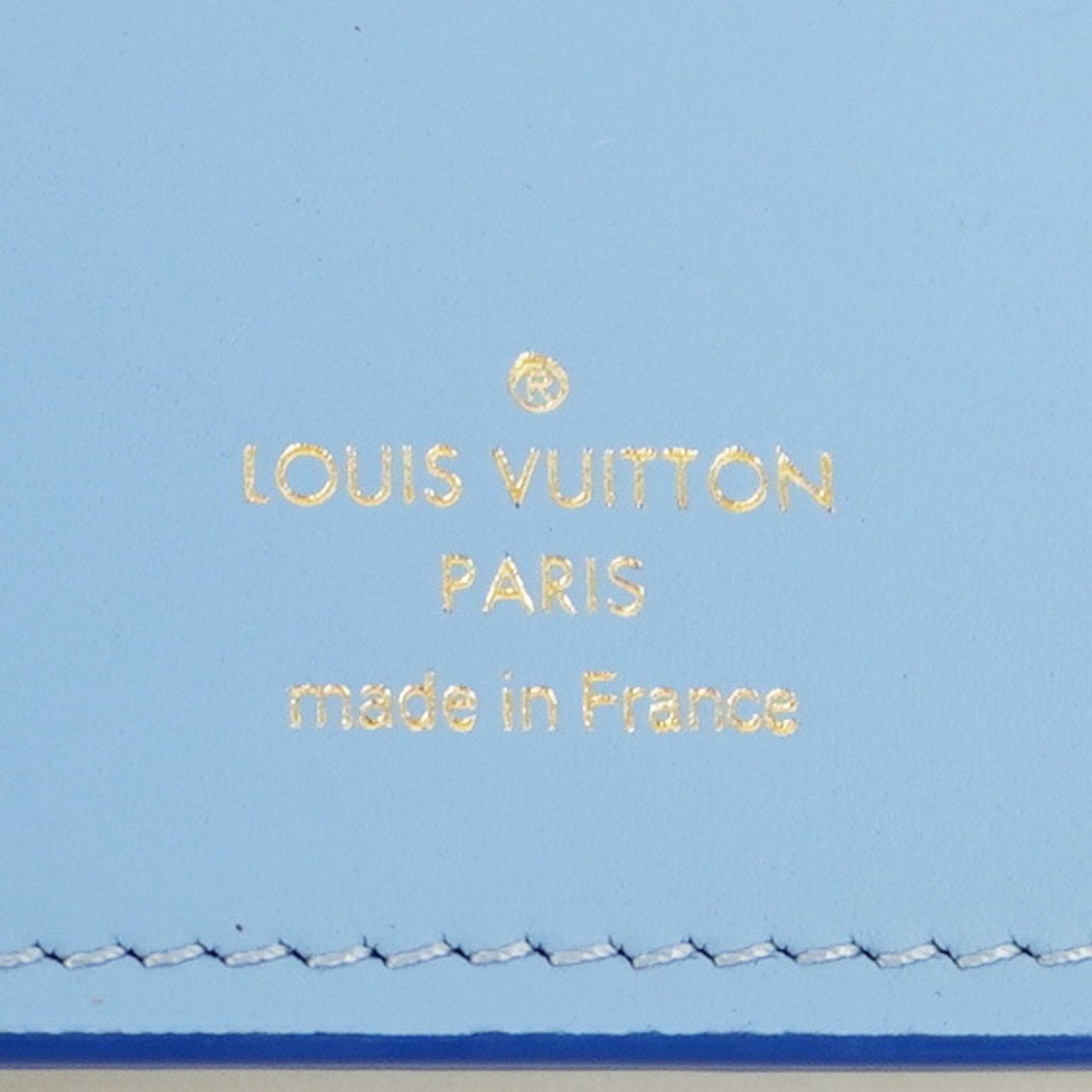 Louis Vuitton Long Wallet Vertical M82441 Blue Ladies