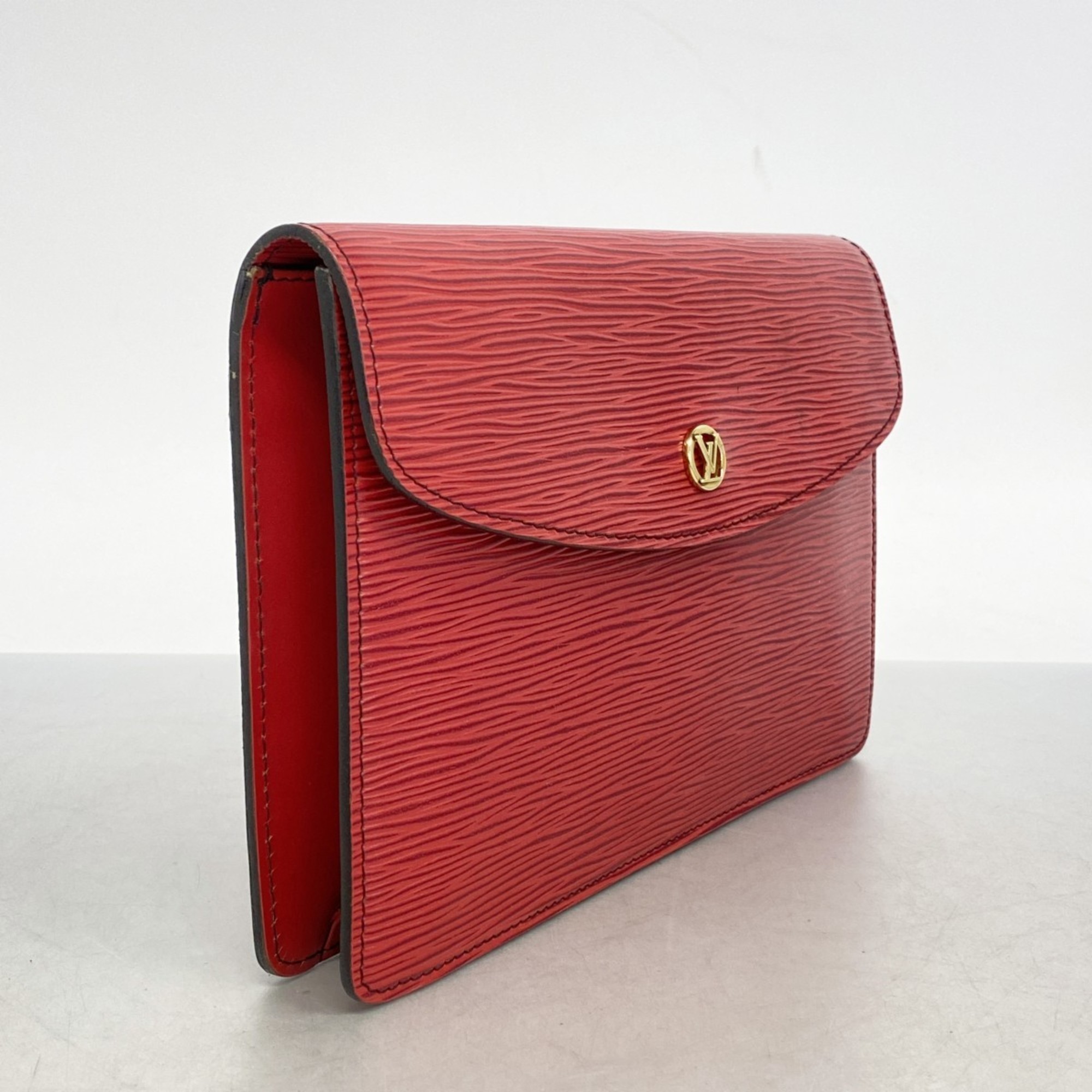 Louis Vuitton Epi Montaigne 23 Clutch Bag M52667 Castilian Red Women's