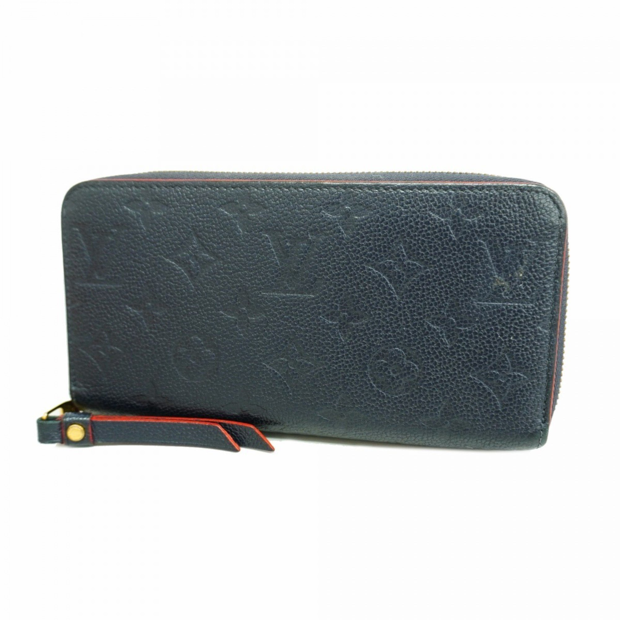 Louis Vuitton Long Wallet Monogram Empreinte Zippy M62121 Marine Rouge Men's Women's