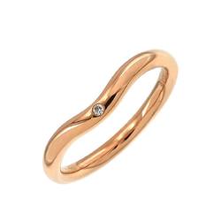 Tiffany & Co. Curved Band Ring, size 10, diamond, K18, PG, pink gold, 750, Ring