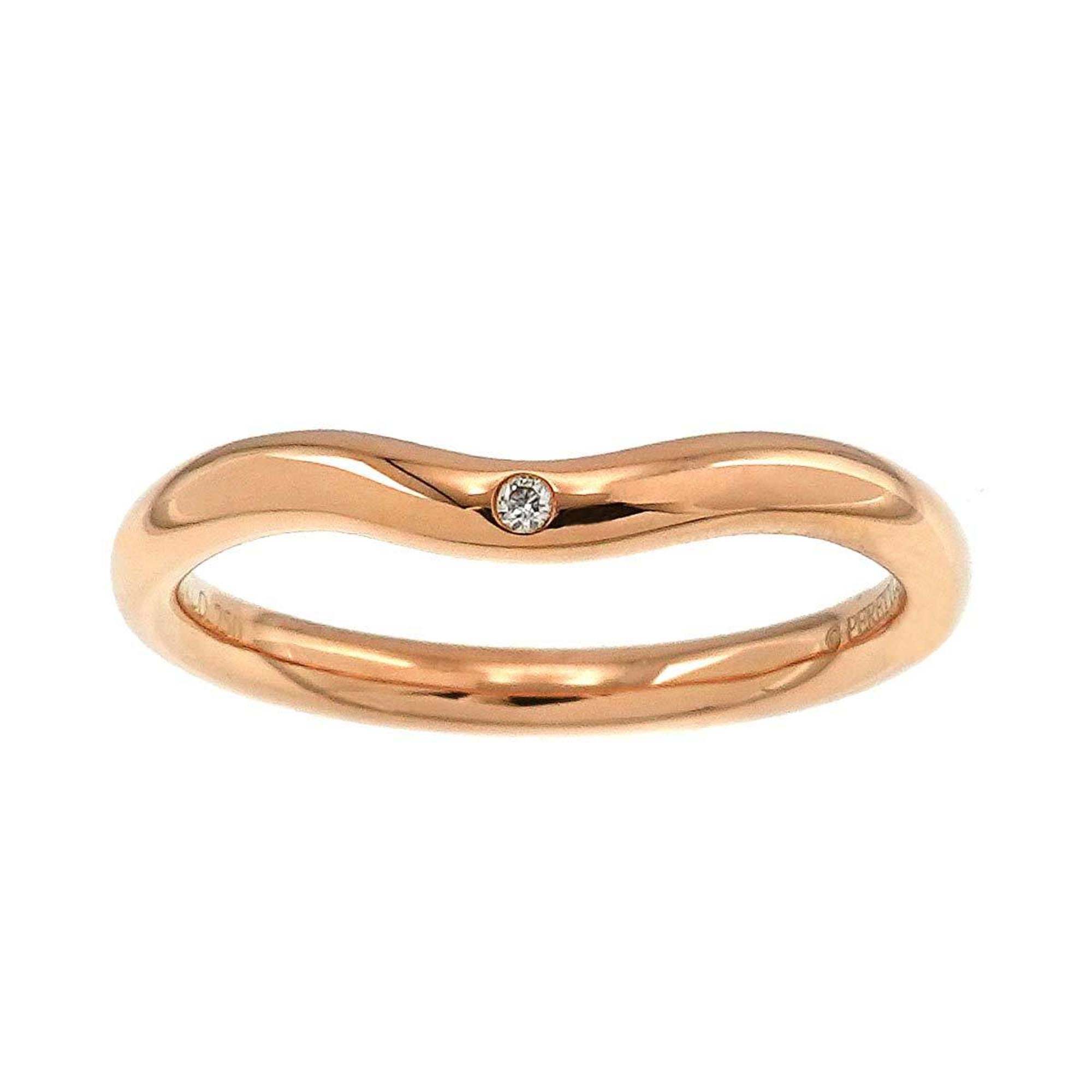 Tiffany & Co. Curved Band Ring, size 10, diamond, K18, PG, pink gold, 750, Ring