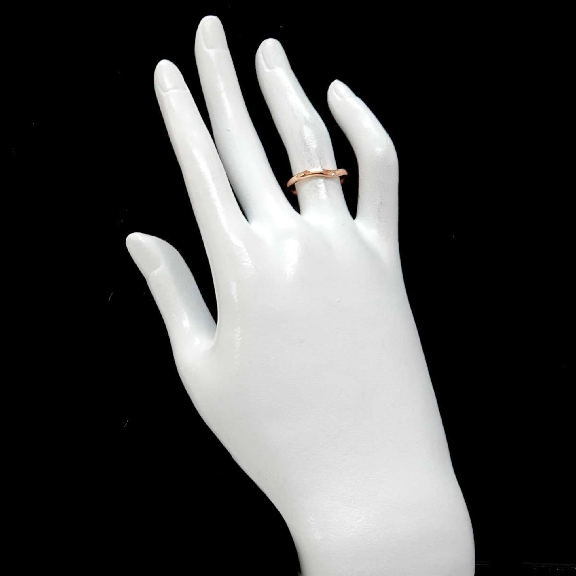 Tiffany & Co. Curved Band Ring, size 10, diamond, K18, PG, pink gold, 750, Ring