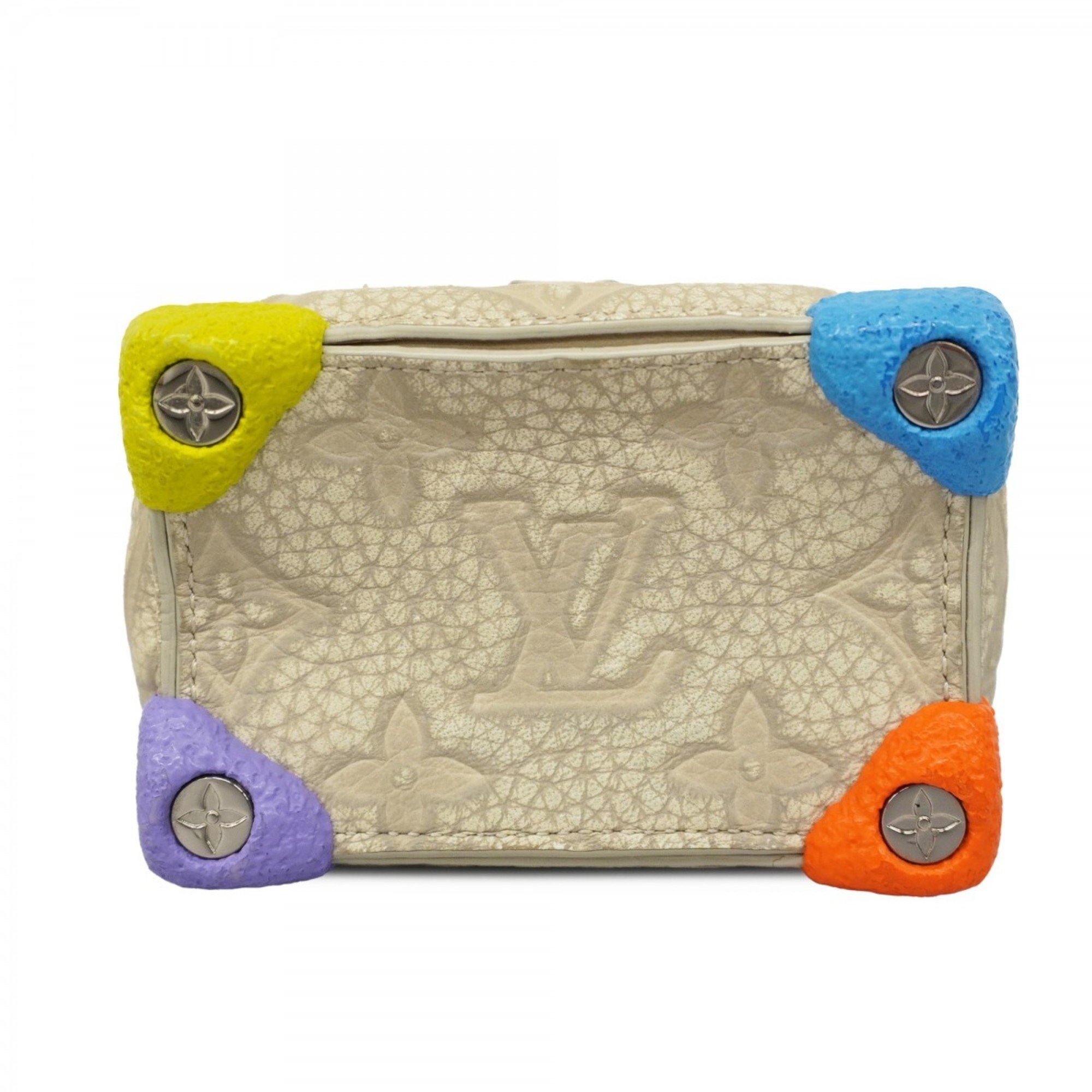 Louis Vuitton Pouch Monogram Taurillon Climbing MP3383 White Multicolor Men's Women's