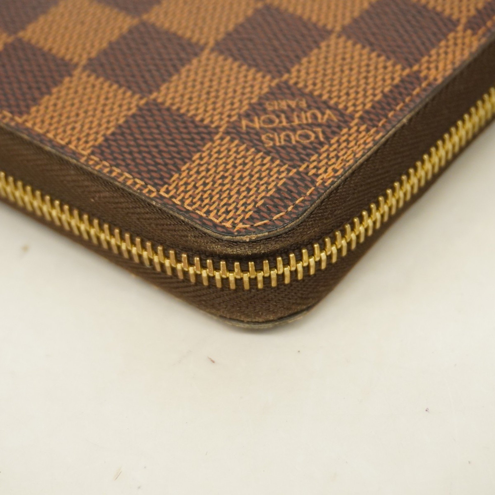 Louis Vuitton Long Wallet Damier Zippy N60015 Brown Men's Women's