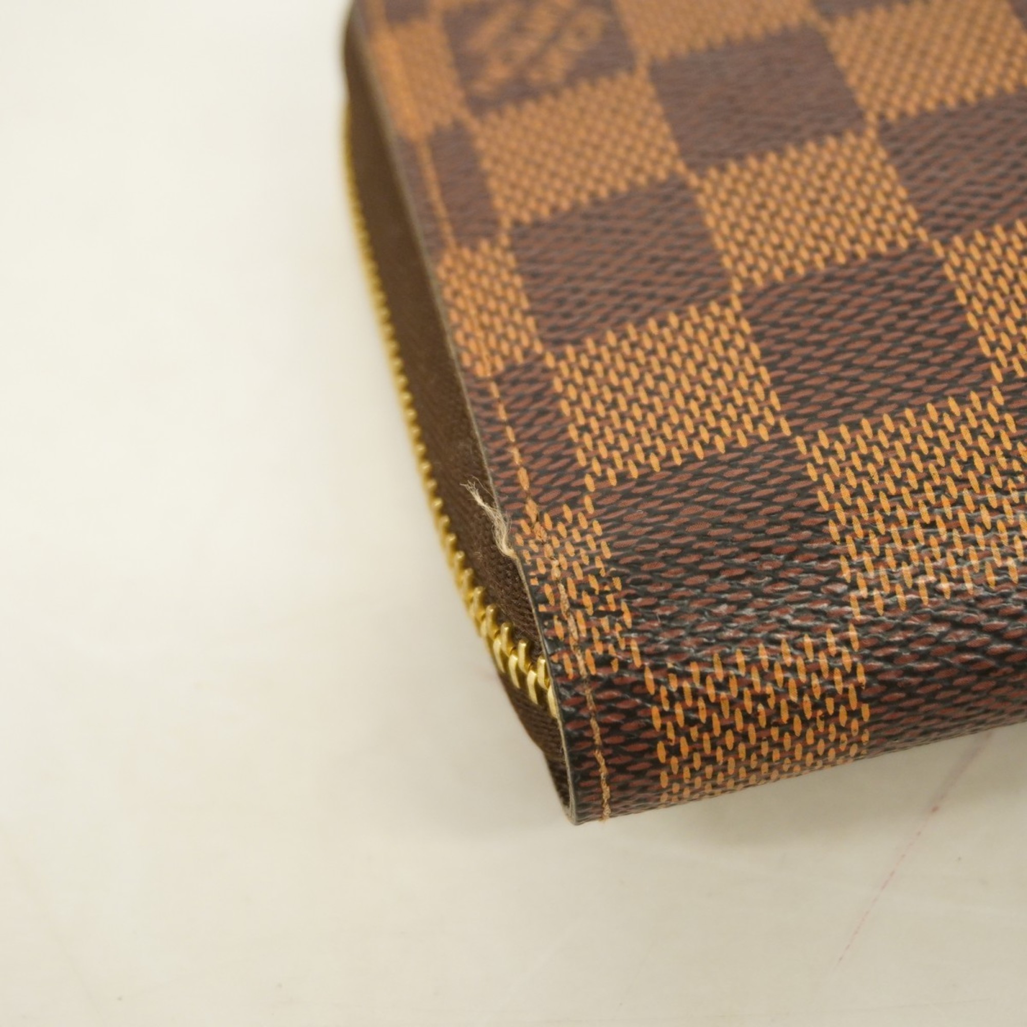 Louis Vuitton Long Wallet Damier Zippy N60015 Brown Men's Women's