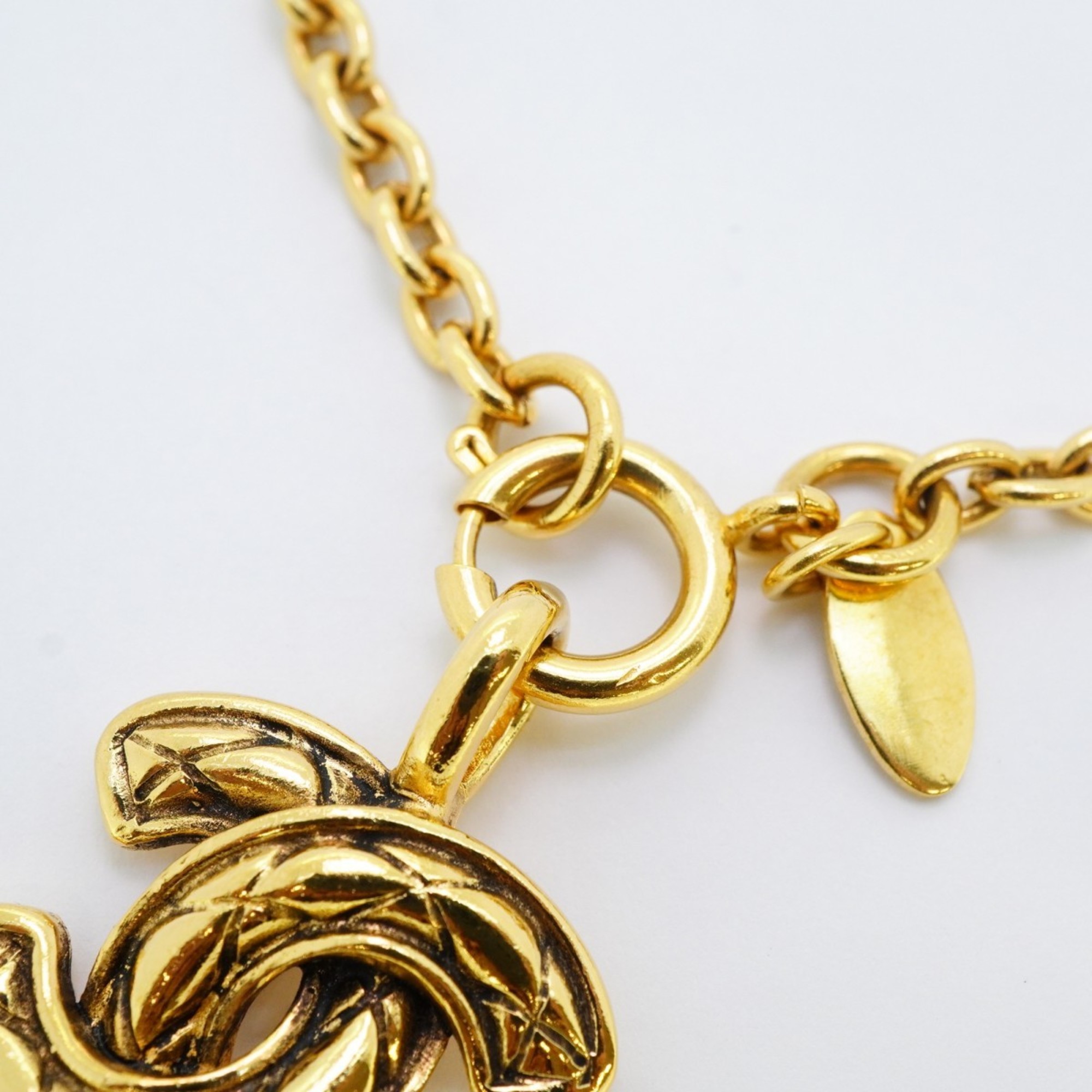 Chanel Necklace Coco Mark Matelasse GP Plated Gold Ladies