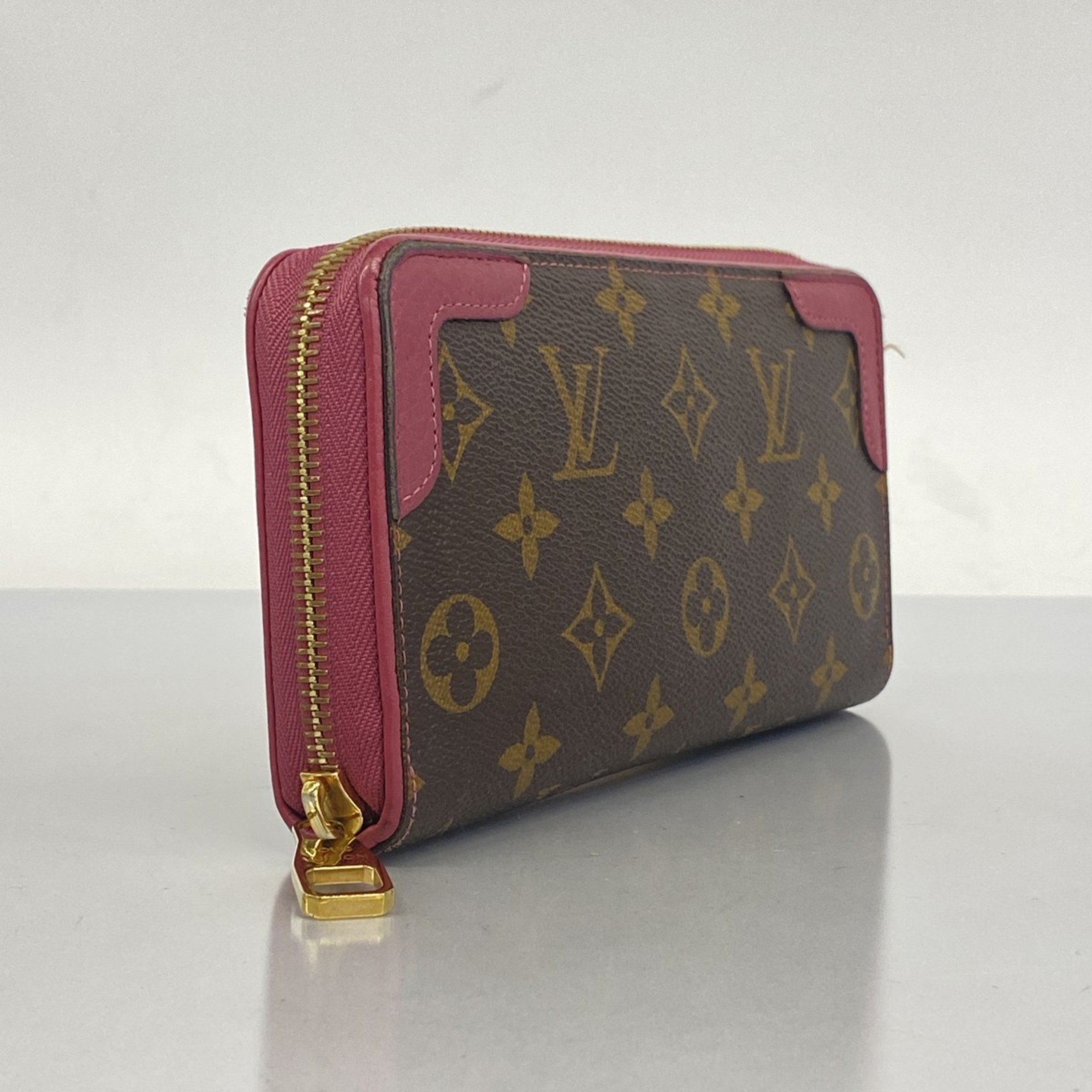 Louis Vuitton Long Wallet Monogram Zippy Retiro M64151 Rose Bruyere Ladies