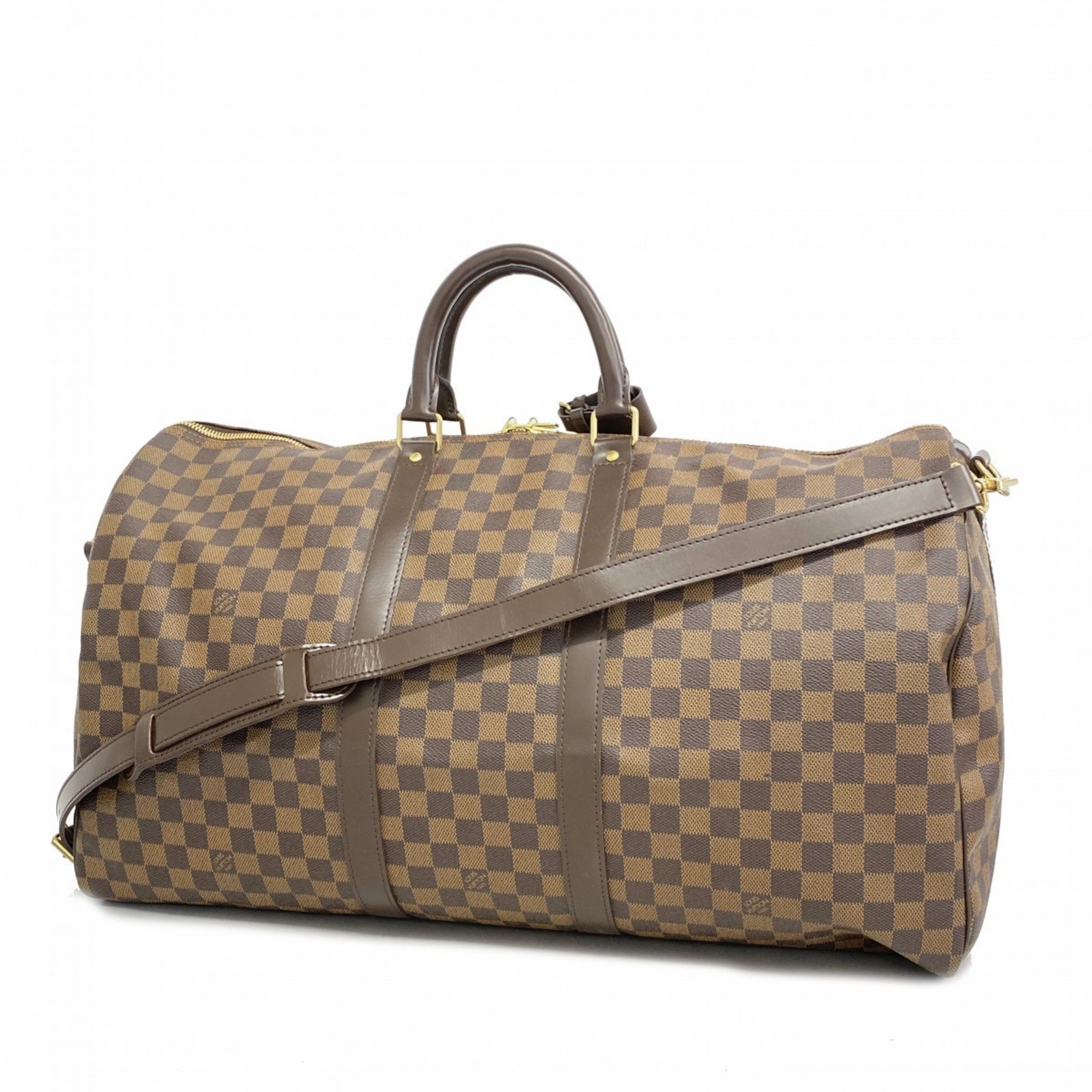 Louis Vuitton Boston Bag Damier Keepall Bandouliere 55 N41414 Ebene Men's Women's