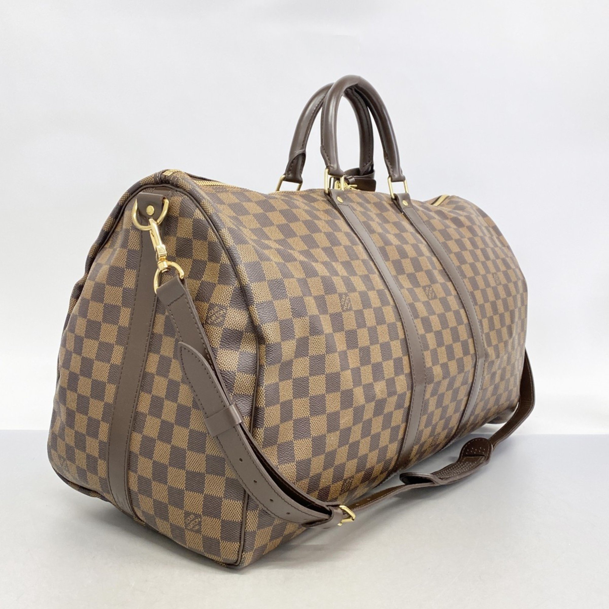 Louis Vuitton Boston Bag Damier Keepall Bandouliere 55 N41414 Ebene Men's Women's