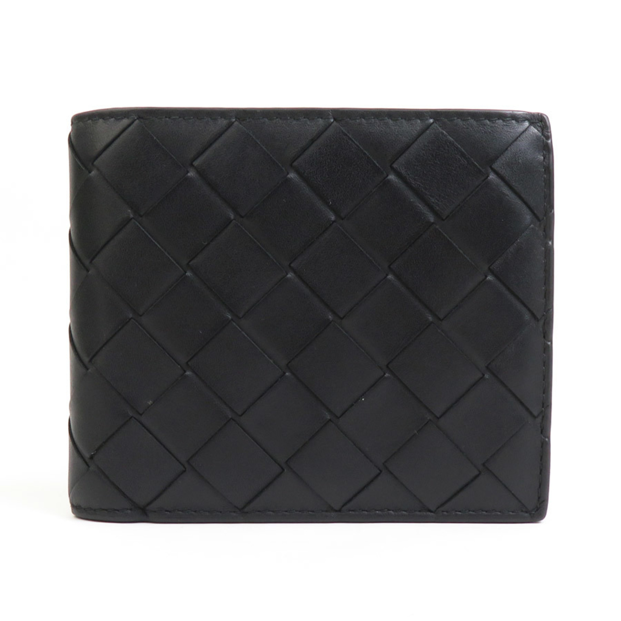 BOTTEGA VENETA Bi-fold Wallet Intrecciato Leather Black Men's Women's H30623K