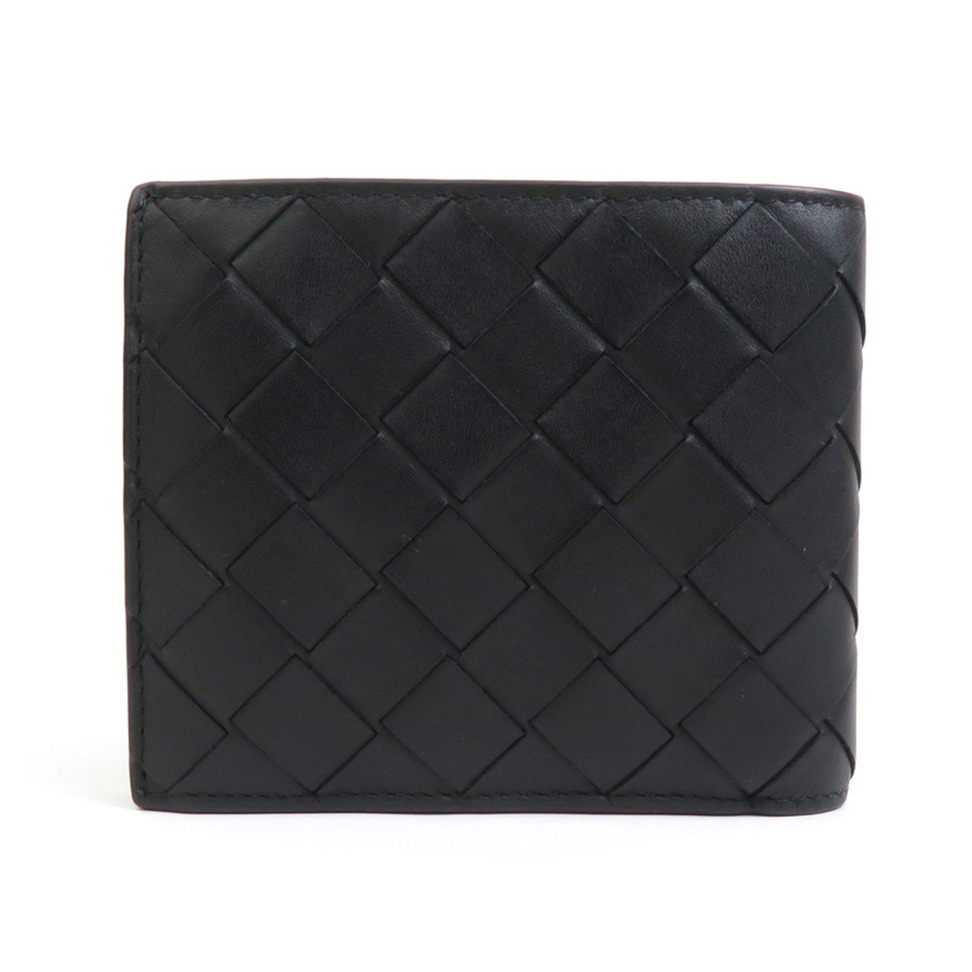 BOTTEGA VENETA Bi-fold Wallet Intrecciato Leather Black Men's Women's H30623K