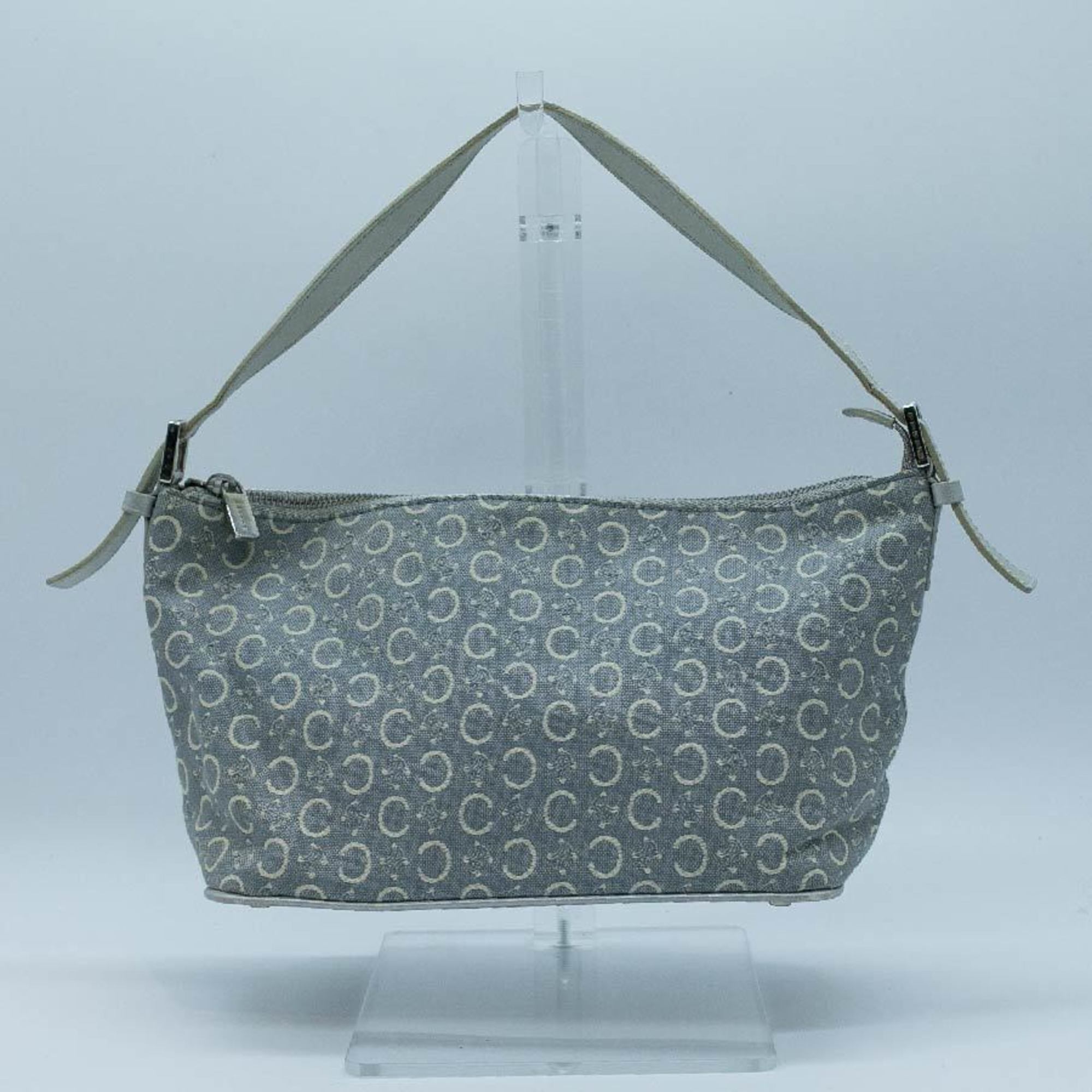 CELINE Handbag C Macadam Canvas Light Blue Silver Women's PD434