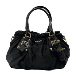 PRADA handbag shoulder bag nylon black ladies n0566