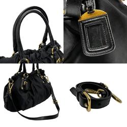 PRADA handbag shoulder bag nylon black ladies n0566