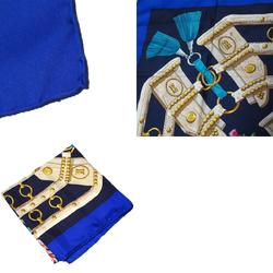 Hermes HERMES Scarf Muffler Carre 90 aux champs Silk Navy Blue Multicolor Women's w0801f