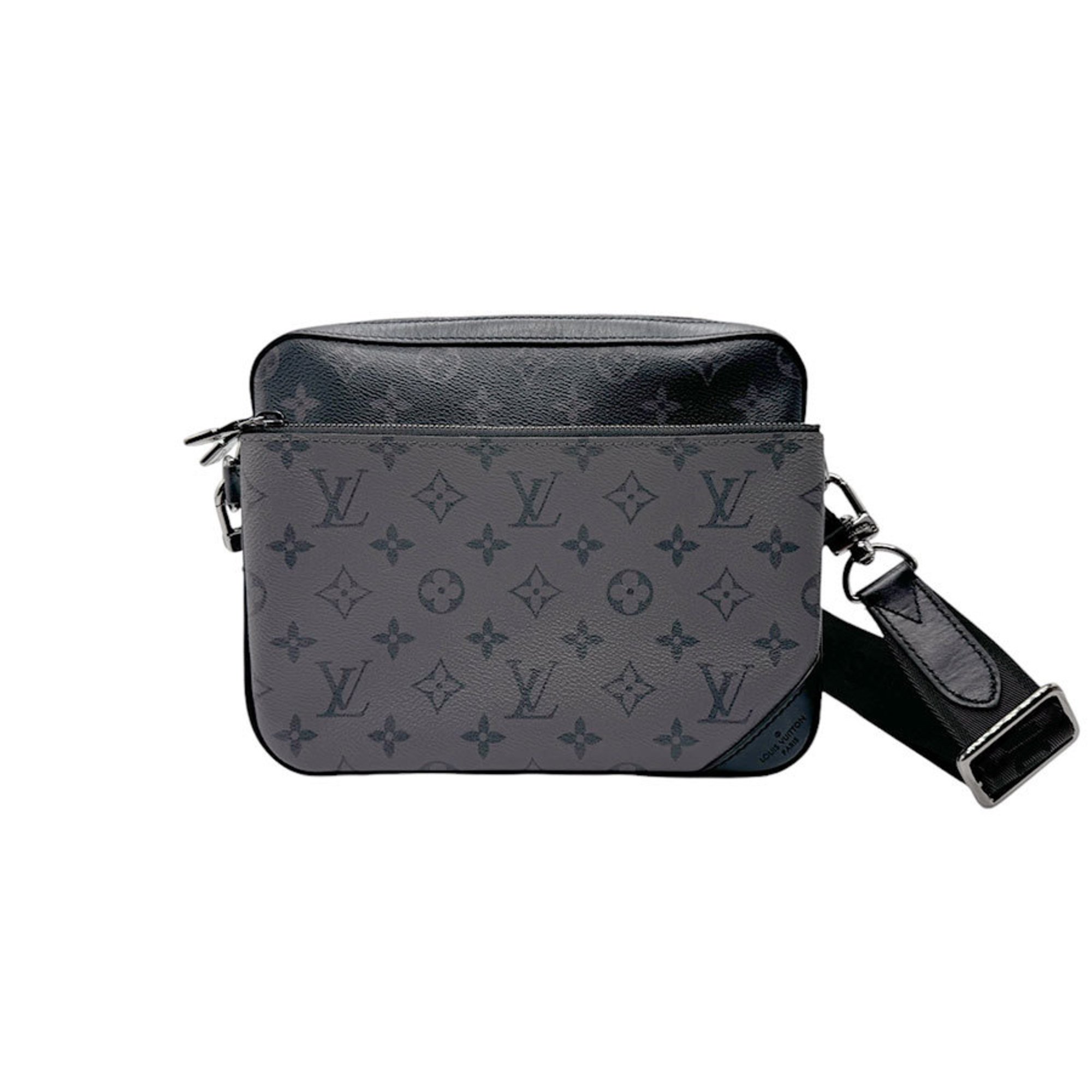 Louis Vuitton LOUIS VUITTON Shoulder Bag Monogram Eclipse Trio Black x Grey Men's M69443 n0552