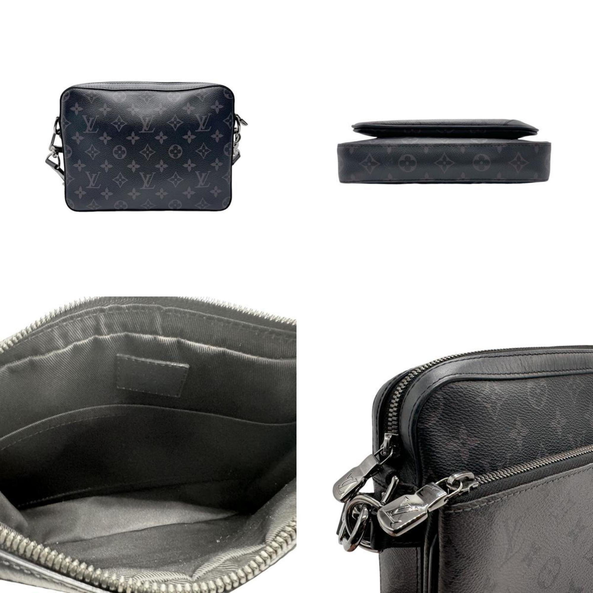 Louis Vuitton LOUIS VUITTON Shoulder Bag Monogram Eclipse Trio Black x Grey Men's M69443 n0552