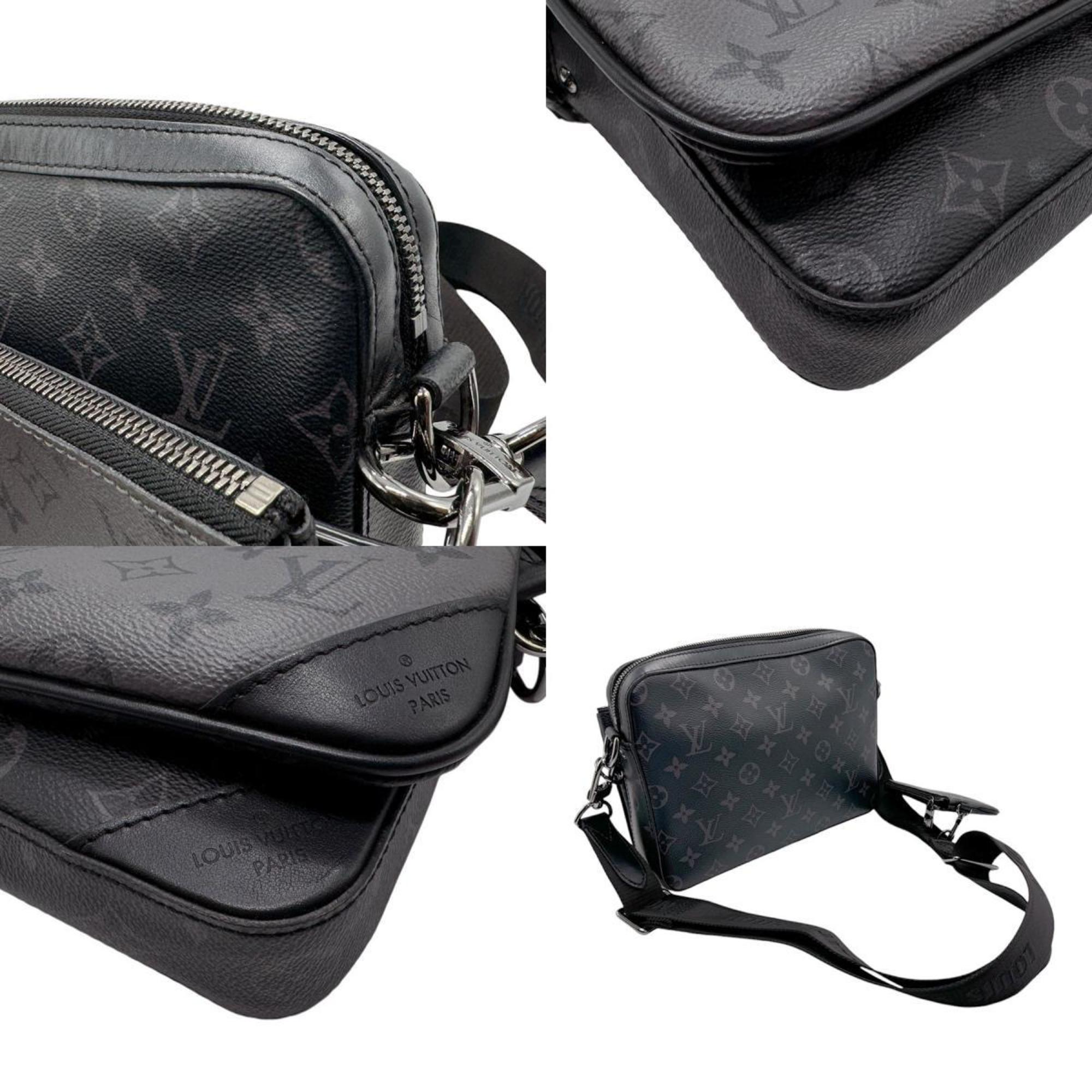 Louis Vuitton LOUIS VUITTON Shoulder Bag Monogram Eclipse Trio Black x Grey Men's M69443 n0552