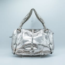 CELINE Handbag Metallic Leather Silver Women's PD438