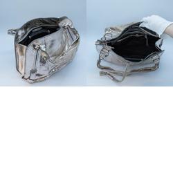 CELINE Handbag Metallic Leather Silver Women's PD438