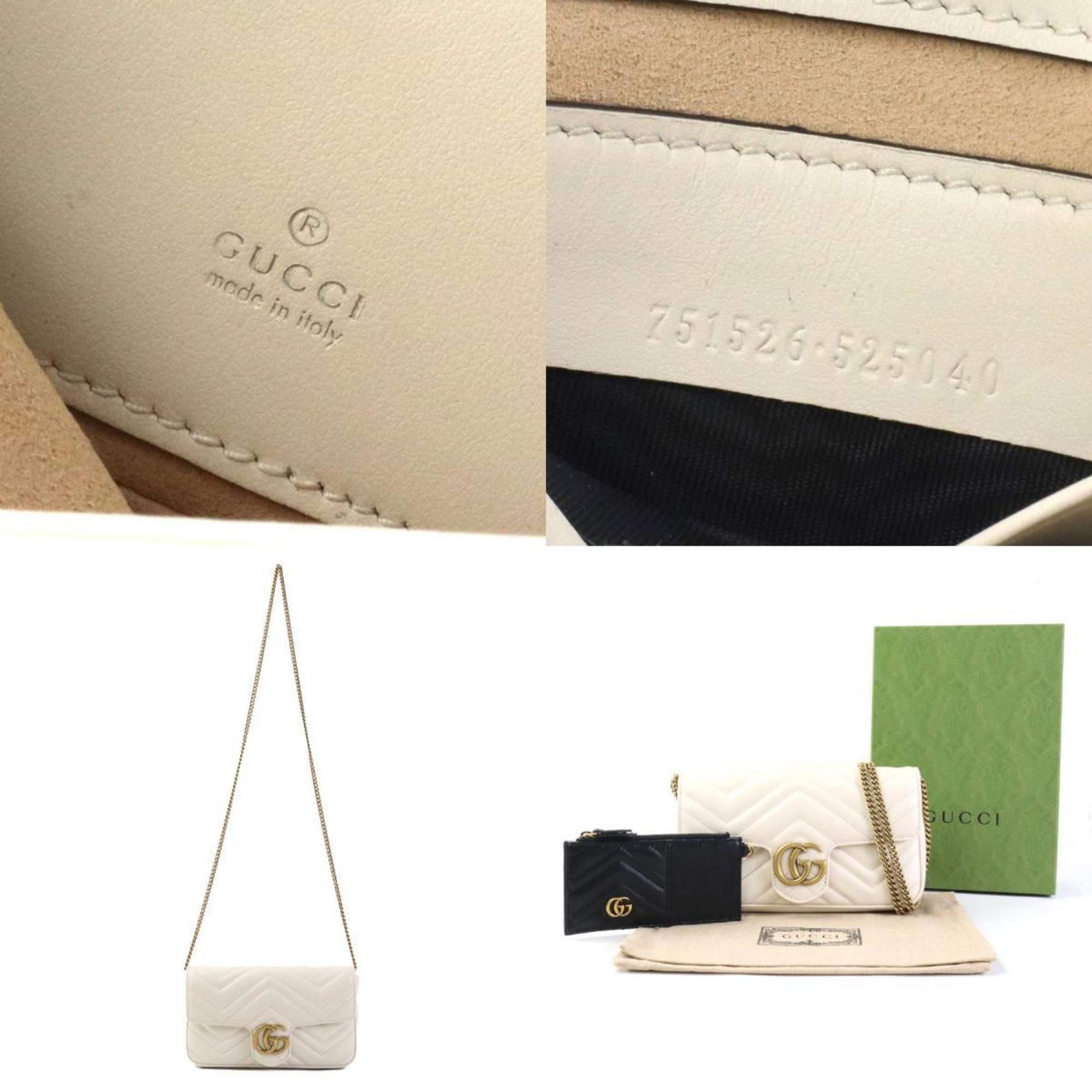 GUCCI Shoulder Bag GG Marmont Leather Ivory Women's 751526 a0501