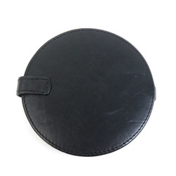 CHANEL Hand Mirror Compact Coco Mark Leather Black Women's e59399a