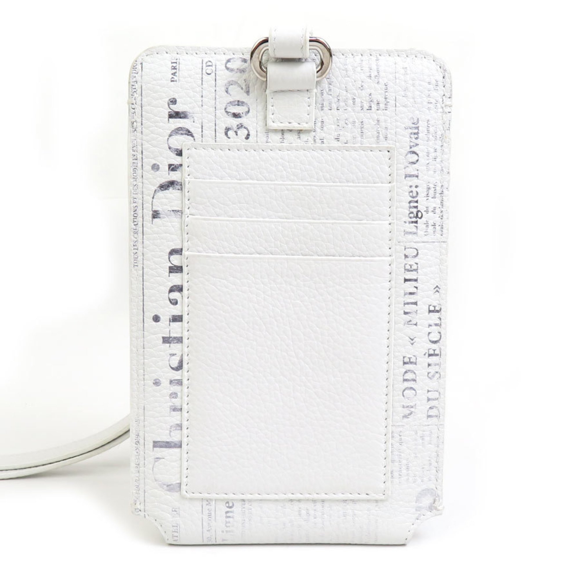 Christian Dior Smartphone Case Phone Holder Leather White Men Women h30634j