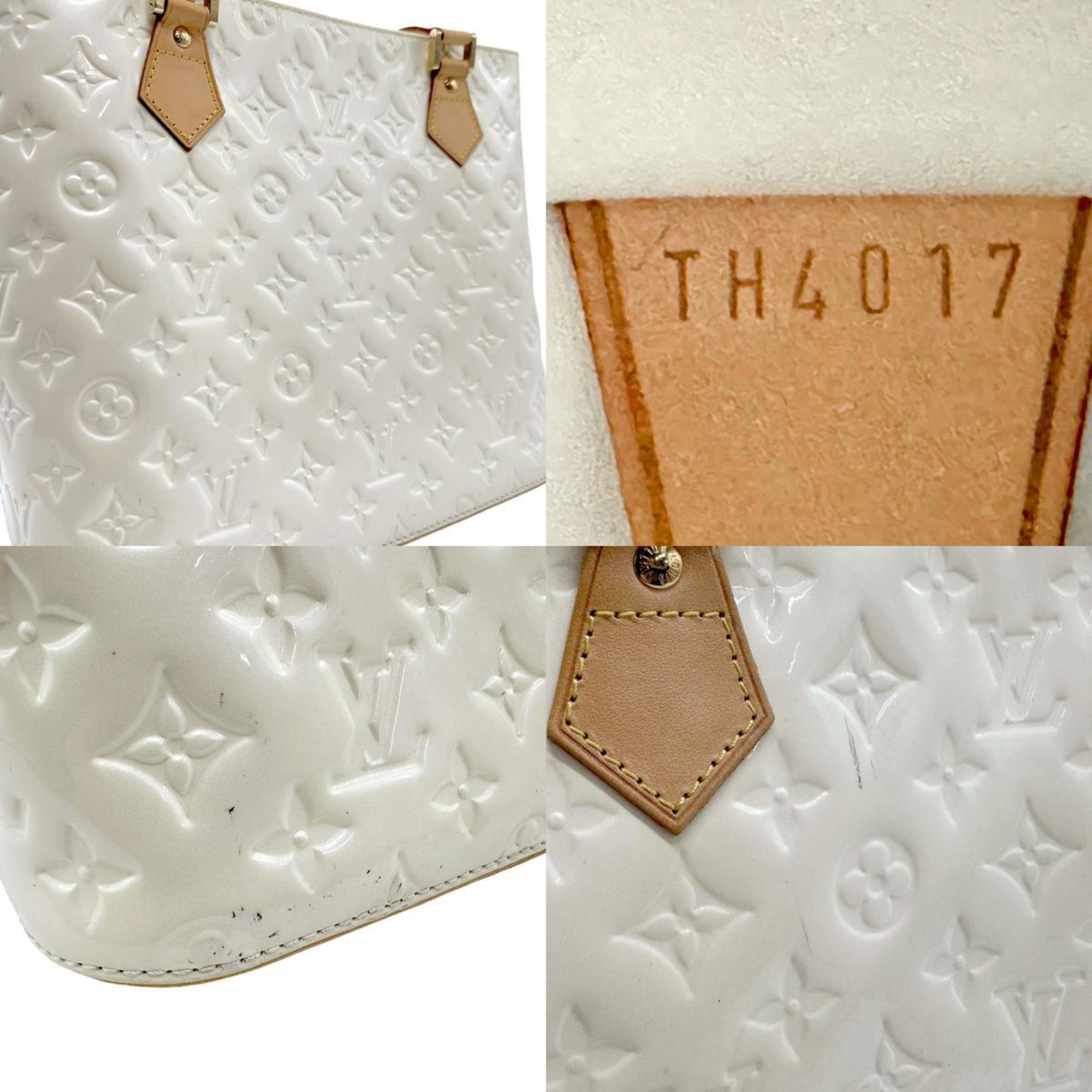 Louis Vuitton LOUIS VUITTON Handbag Monogram Vernis Houston Patent Leather Off-White Gold Women's M91342 z2631