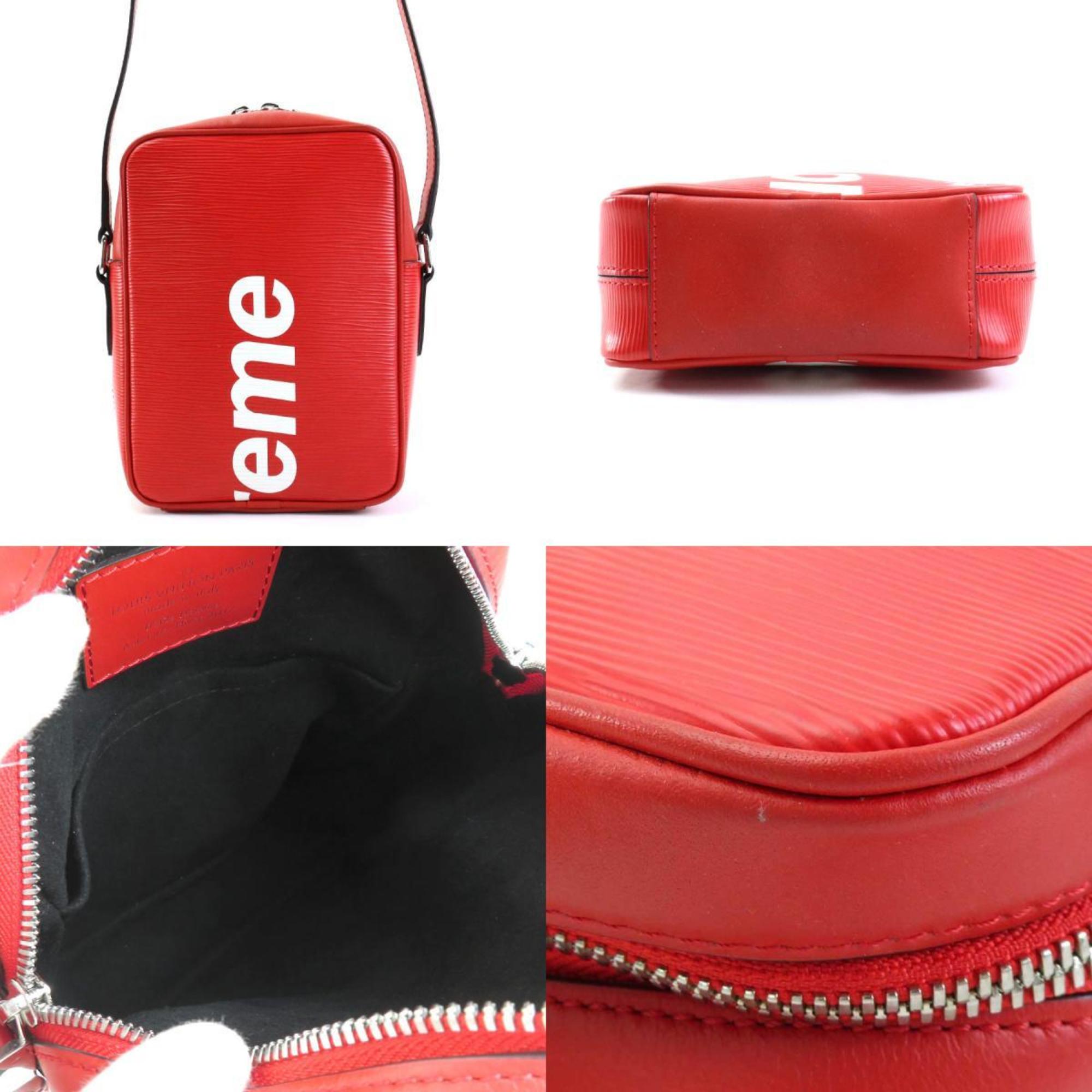 Louis Vuitton shoulder bag, Supreme collaboration, Epi Danube PM, leather, red, men's, M53417 a0495