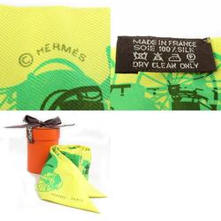 Hermes HERMES Scarf Muffler Twilly Silk Yellow Green Brown Women's e59404f