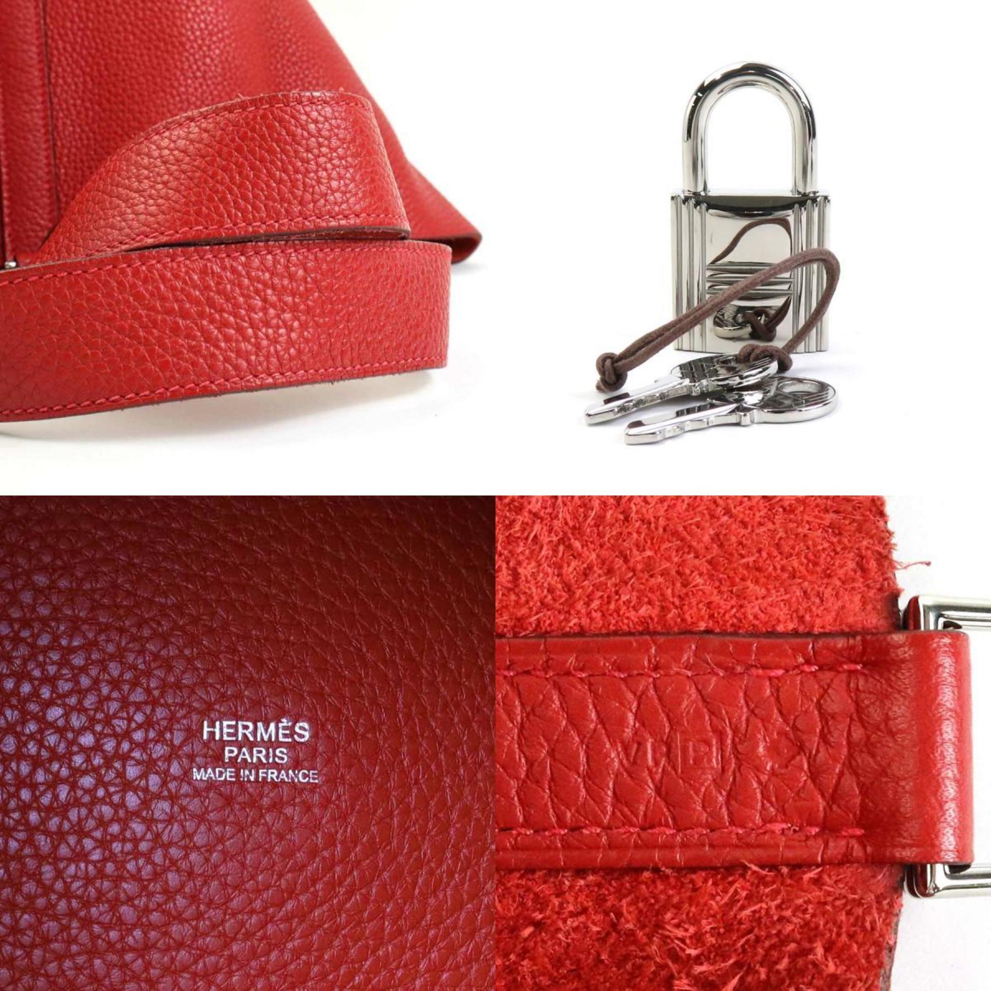 Hermes HERMES Handbag Picotin Lock GM Taurillon Clemence Rouge Kazak Women's a0494