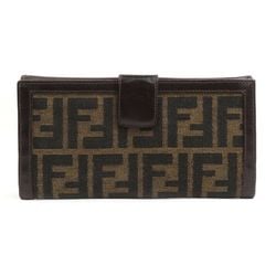 FENDI Bi-fold Wallet Zucca Canvas Leather Brown Men's Women's e59379g