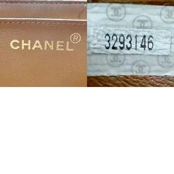 CHANEL Shoulder Bag Matelasse Leather Plastic Brown Women's n0585