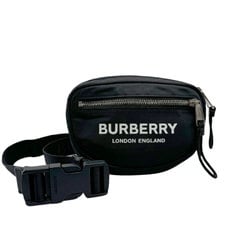 Burberry Body Bag Waist Nylon Black Silver Men's Women's n0541